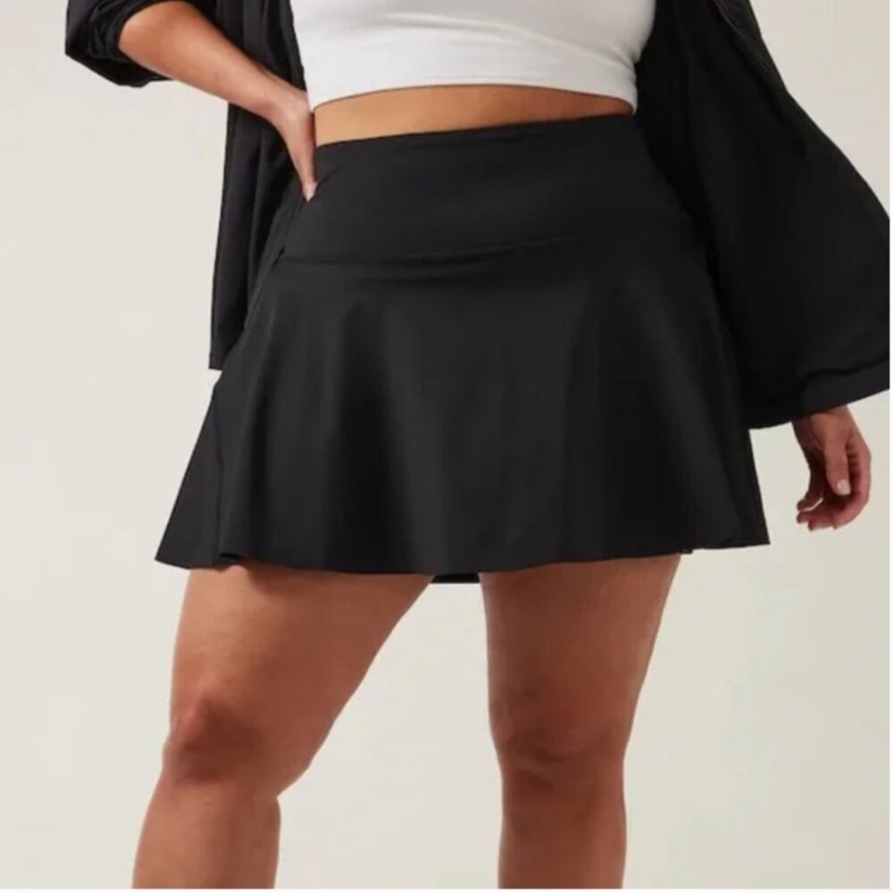 Athleta Ace Tennis Skirt Skort Shorts With Pockets Black 13.5" New Plus Size 3X